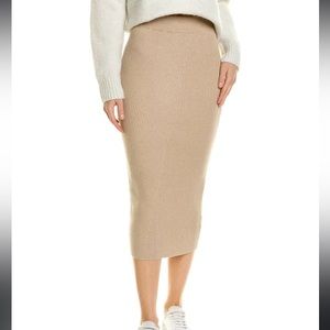 Brand new Favorite Daughter The Lena Ribbed Cashmere-Blend Skirt. Beige. Large.